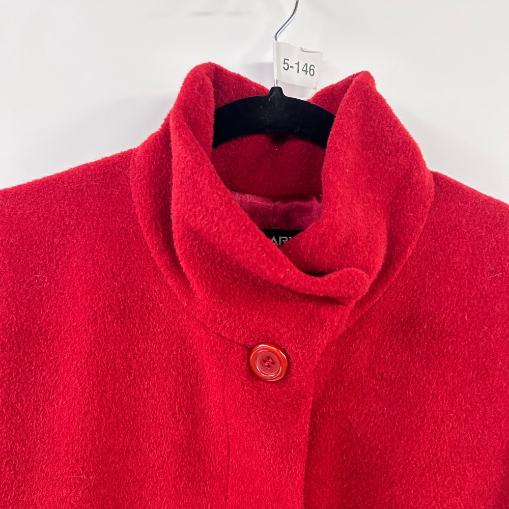 Hilary Radley Funnel Neck Alpaca Wool Swing Coat L Red Quiet Luxury - Picture 3 of 14